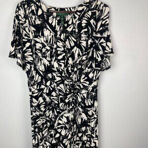 Lauren Ralph Lauren Dress Black and White Design Size 14